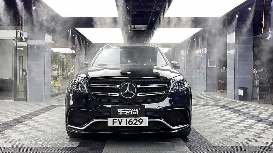 奔驰GLS黑色施工威固隔热膜VK70+K35+K15